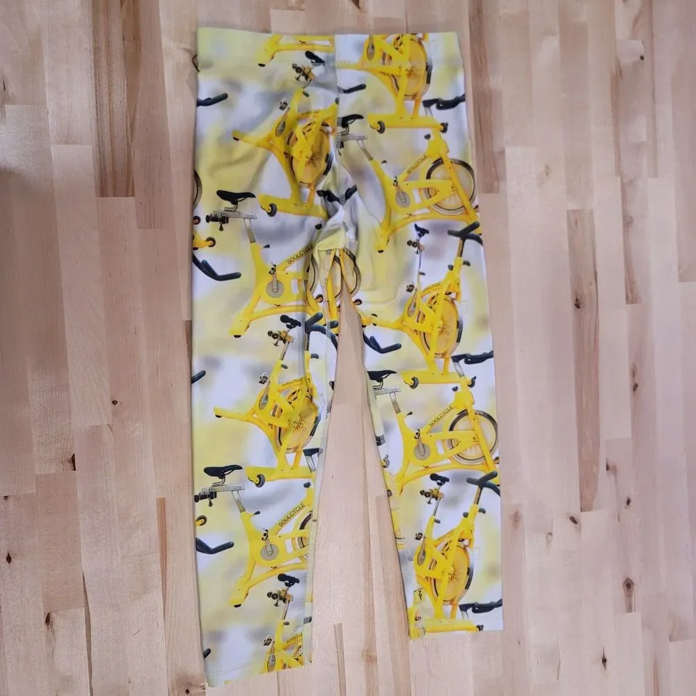 Zara Terez for SOULCYCLE Leggings Bike Bicycle Yellow Ladies S Ride Studio NYC - Picture 1 of 7